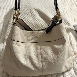Coach Lexi Cream Leather Shoulder Bag